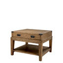 Oak Wooden Side Table Military
