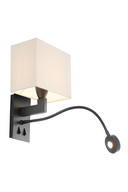 White Pleated Wall Lamp Reading