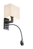White Pleated Wall Lamp Reading