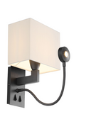 White Pleated Wall Lamp Reading