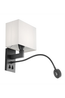 White Pleated Wall Lamp Reading