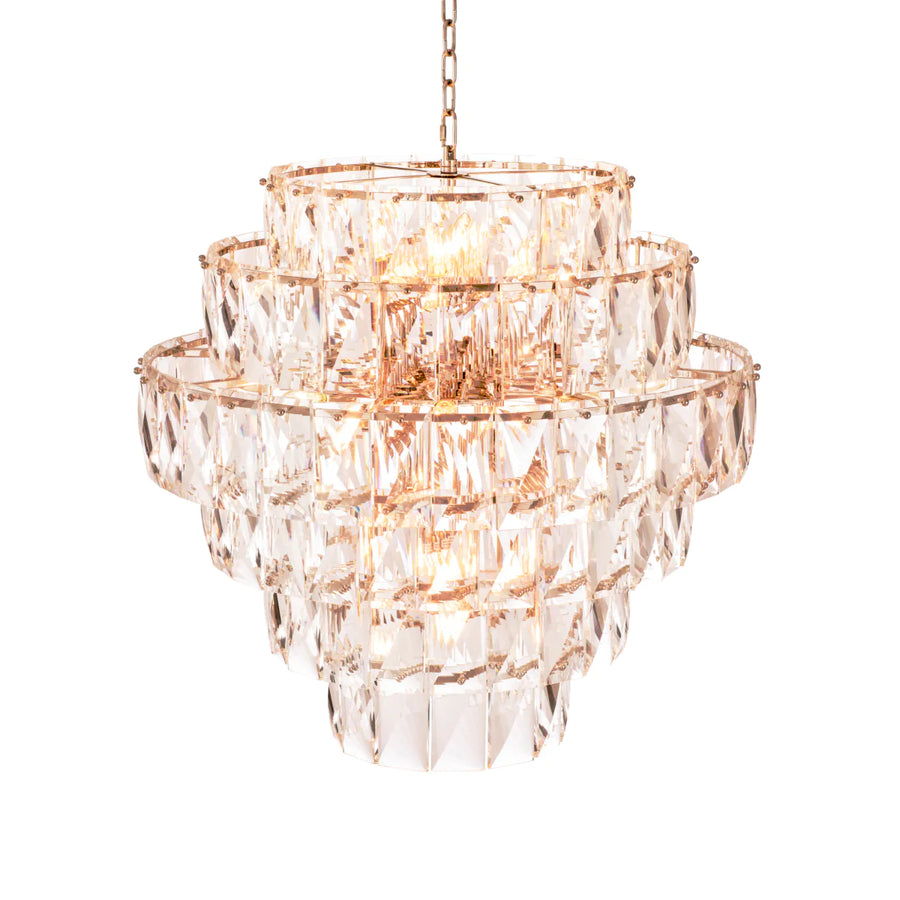 Glass Layered Chandelier L Amazone