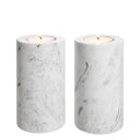White Marble Tealight Holders (2) Tobor
