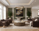 Romer Sofa - Brushed Gold - Nubuck Cocoa Leather by Matho Sun, view 3