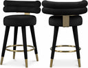 Fitzroy Velvet Upholstered Counter Stool - Black