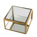 Brass Glass Box Side Table Callum