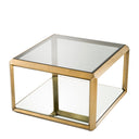 Brass Glass Box Side Table Callum