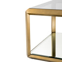 Brass Glass Box Side Table Callum