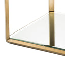 Brass Glass Box Side Table Callum
