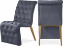 Curve Velvet Upholstered Dining Chair - Grey