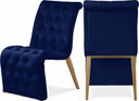 Curve Velvet Upholstered Dining Chair - Blue