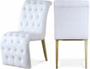 Curve Vegan Leather Upholstered Dining Chair - White