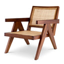 Brown Rattan Lounge Armchair Aristide