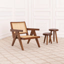 Brown Rattan Lounge Armchair Aristide
