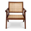 Brown Rattan Lounge Armchair Aristide