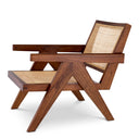 Brown Rattan Lounge Armchair Aristide