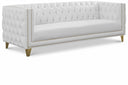 Michelle 90" Vegan Leather Upholstered Sofa - White