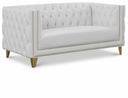 Michelle 66" Vegan Leather Upholstered Loveseat - White