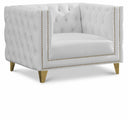 Michelle Vegan Leather Upholstered Chair - White