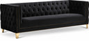 Michelle 90" Velvet Upholstered Sofa - Black