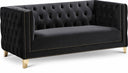 Michelle 66" Velvet Upholstered Loveseat - Black