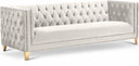 Michelle 90" Velvet Upholstered Sofa - Cream
