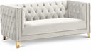Michelle 66" Velvet Upholstered Loveseat - Cream