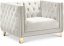 Michelle Velvet Upholstered Chair - Cream