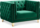 Michelle Velvet Upholstered Chair - Green