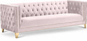 Michelle 90" Velvet Upholstered Sofa - Pink