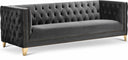 Michelle 90" Velvet Upholstered Sofa - Grey