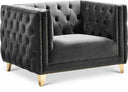 Michelle Velvet Upholstered Chair - Grey