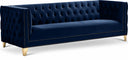 Michelle 90" Velvet Upholstered Sofa - Blue