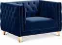 Michelle Velvet Upholstered Chair - Blue