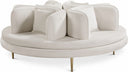 Circlet 72" Velvet Upholstered Roundabout Sofa - Cream