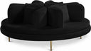 Circlet 72" Velvet Upholstered Roundabout Sofa - Black