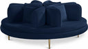 Circlet 72" Velvet Upholstered Roundabout Sofa - Blue