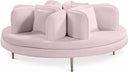 Circlet 72" Velvet Upholstered Roundabout Sofa - Pink