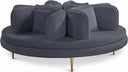 Circlet 72" Velvet Upholstered Roundabout Sofa - Grey