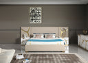 Aspen - Glam Beige Bonded Leather & Gold Bed