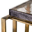 Brass Square Side Table Crescent
