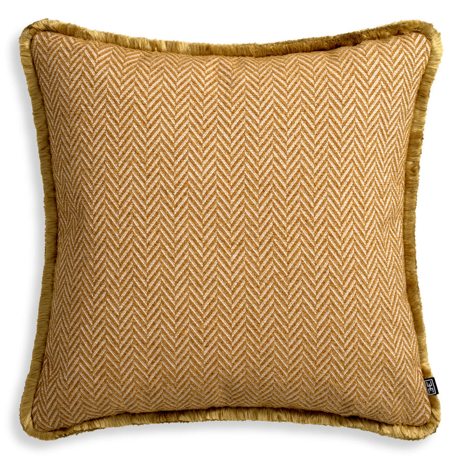 Herringbone Pattern Fringed Cushion L Kauai