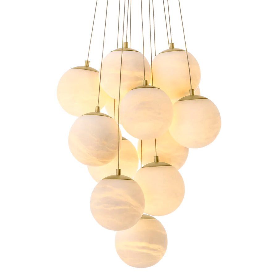 Clustered Alabaster Chandelier Sphinx