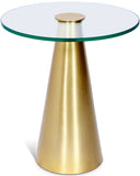 Glassimo Glass Top And Iron Base End Table - Gold