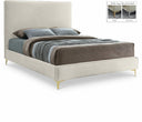 Geri Velvet Upholstered Bed - Cream