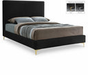 Geri Velvet Upholstered Bed - Black