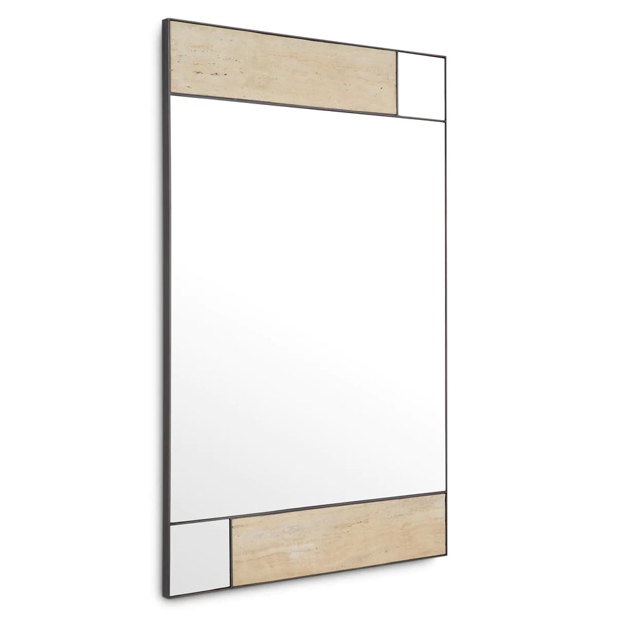 Travertine Bronze Wall Mirror Cosimo