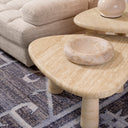 Travertine Triangular Side Table Larino