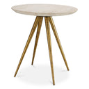 Round Travertine Side Table Ranco