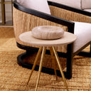 Round Travertine Side Table Ranco